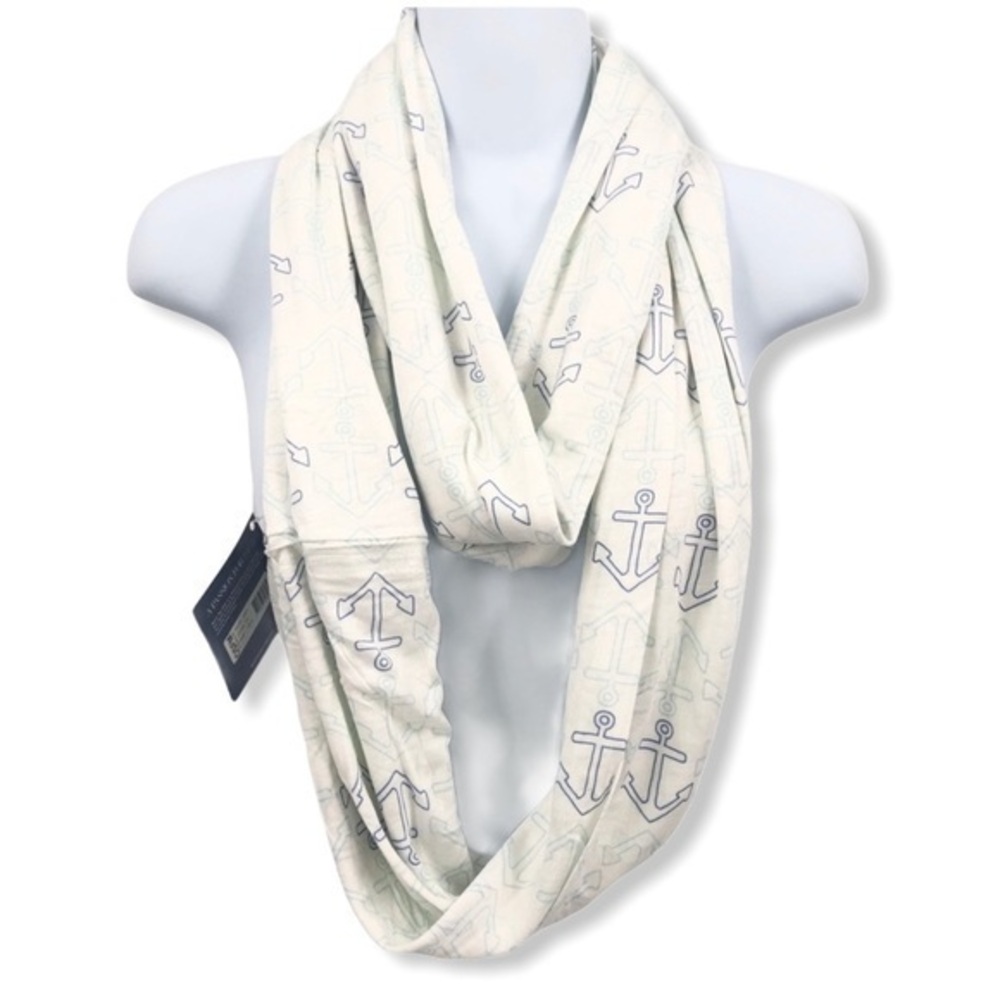 SPERRY Topsider Blue/White Anchor Infinity Scarf